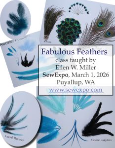 Feathers spread across the photo
